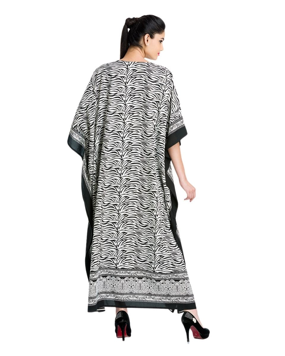 Style Black Kimono Long Maxi Kaftan For Plus Size Women