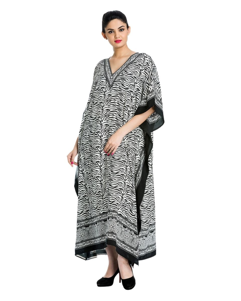 Style Black Kimono Long Maxi Kaftan For Plus Size Women