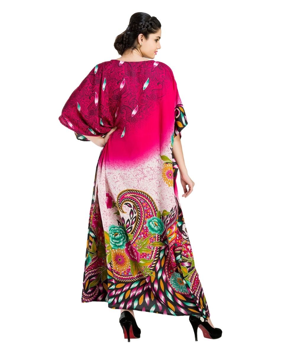 Floral Paisley Pattern Kimono Polyester For Plus Size Women