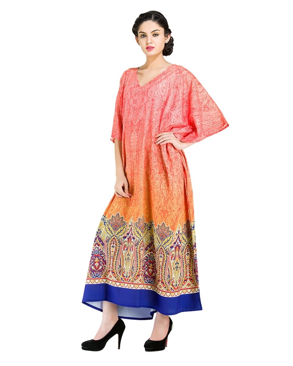 Women Plus Size Kaftan Polyester Long Kimono Dress