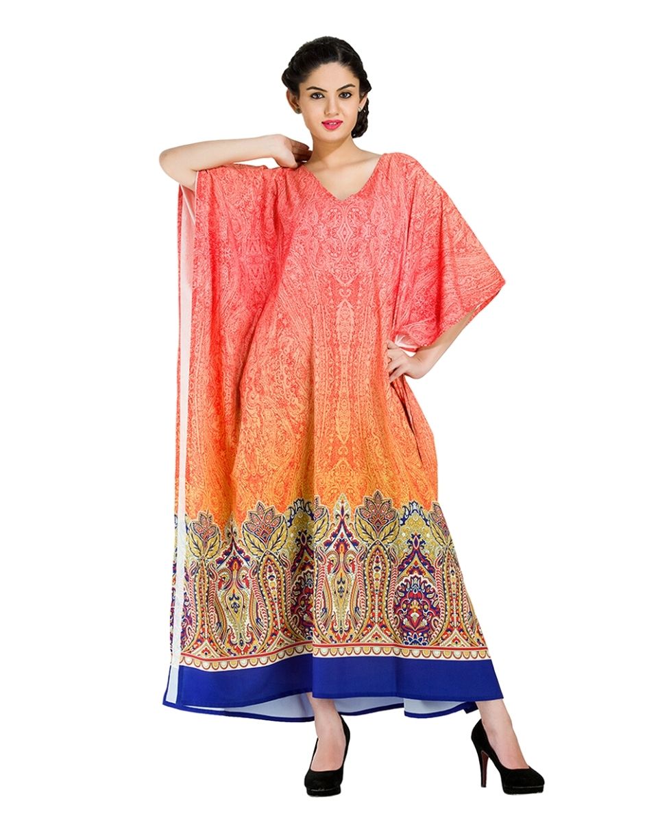 Women Plus Size Kaftan Polyester Long Kimono Dress