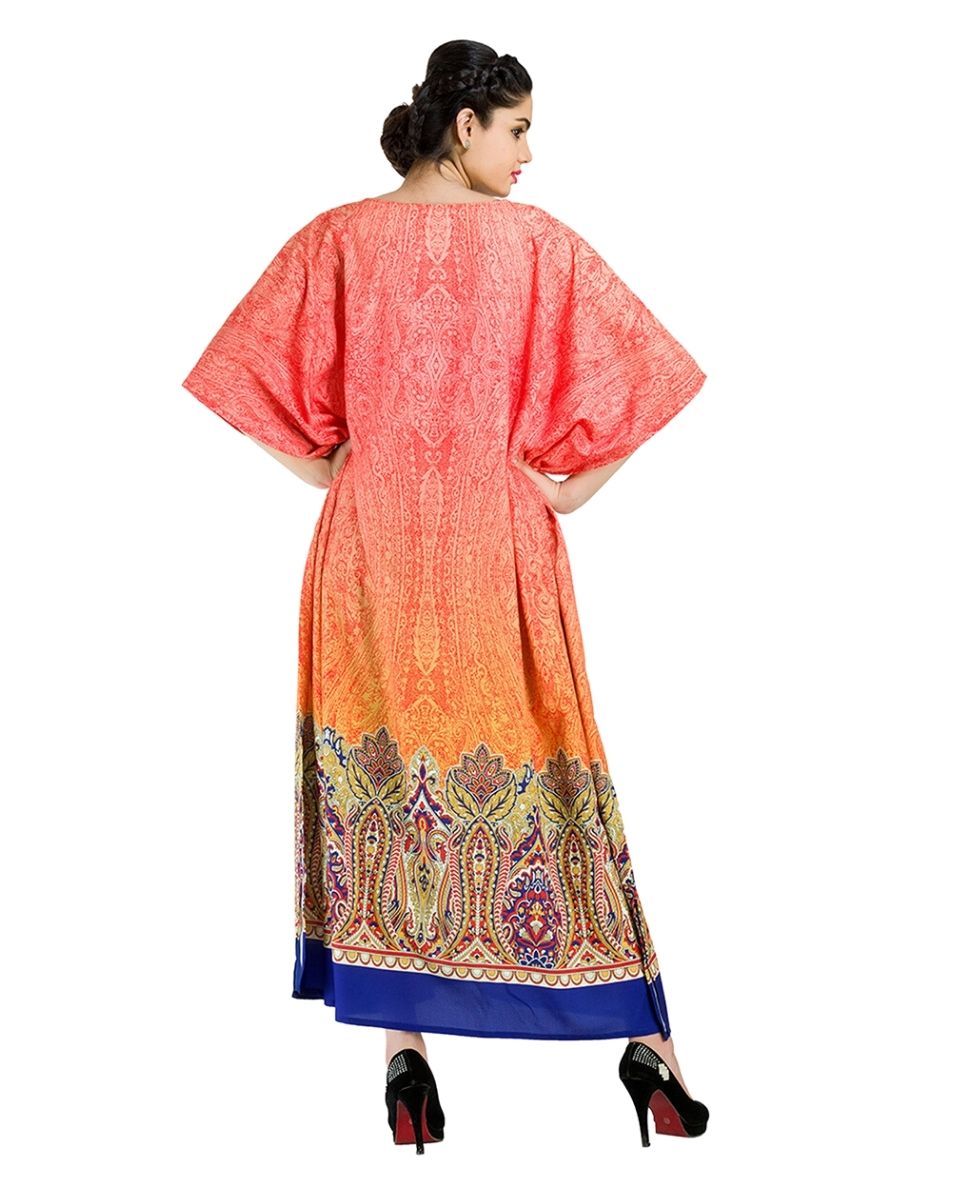 Women Plus Size Kaftan Polyester Long Kimono Dress