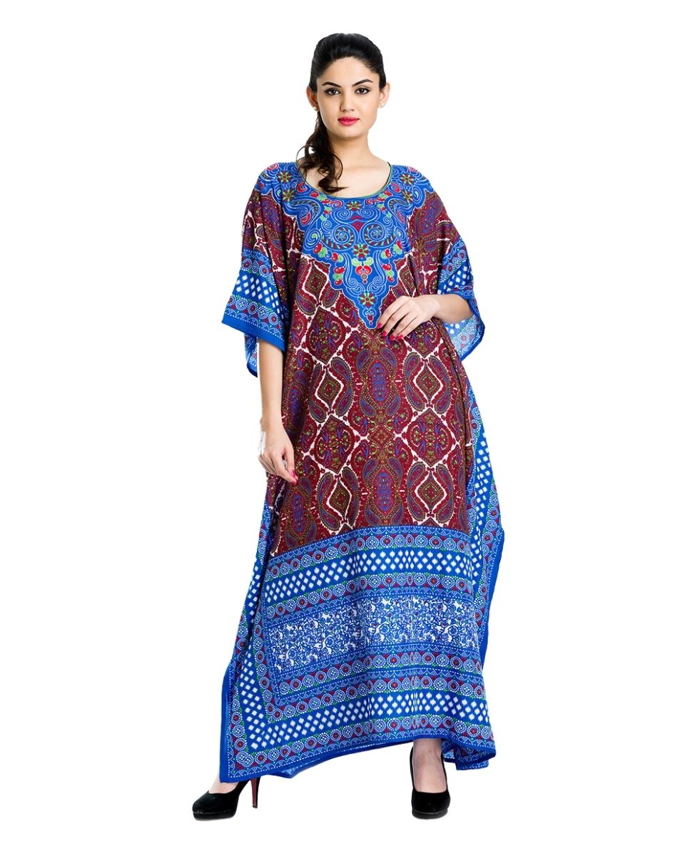 Resort Wear Plus Size Long Kimono Polyester Caftan For Women