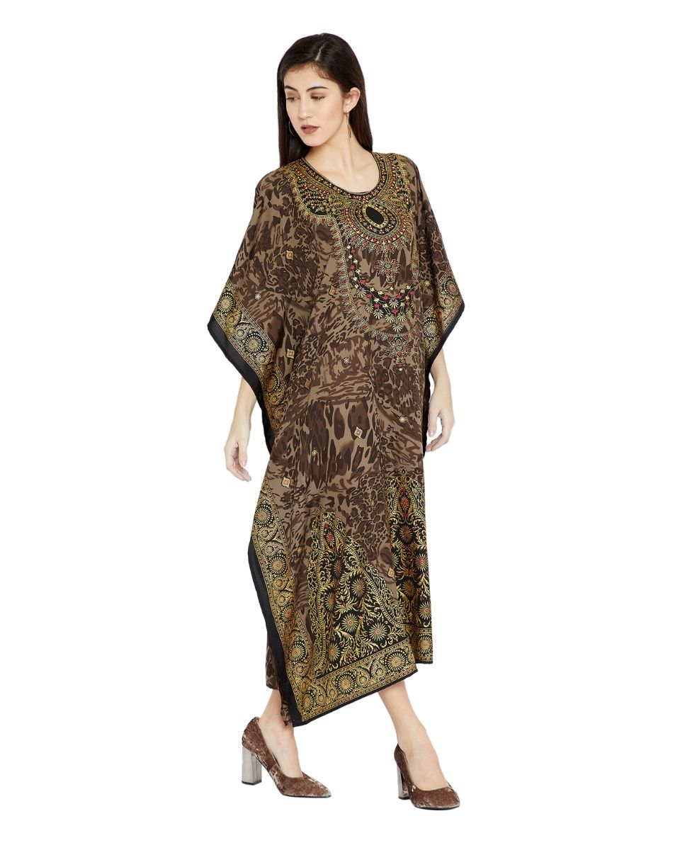 One Size Polyester Long Gown Kaftan For Plus Size Women