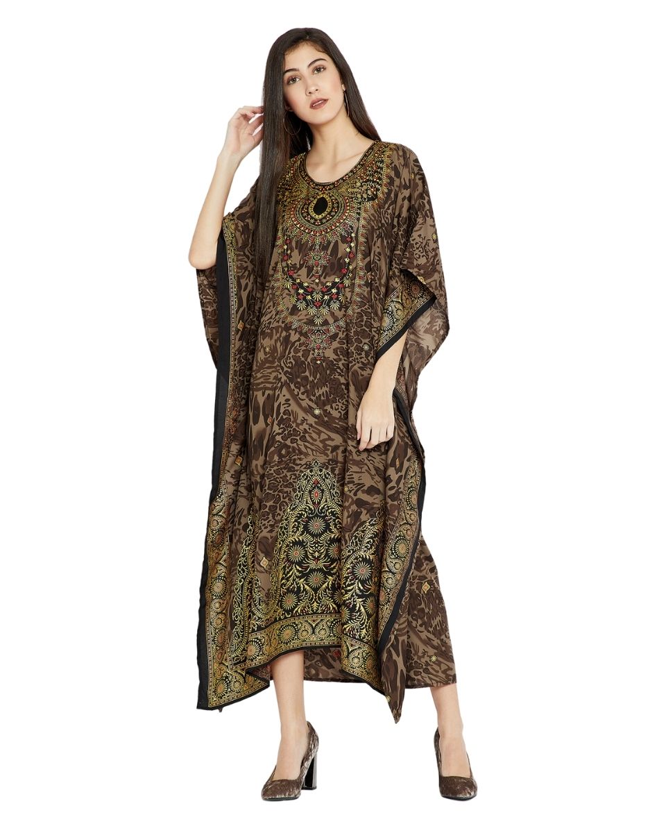 One Size Polyester Long Gown Kaftan For Plus Size Women