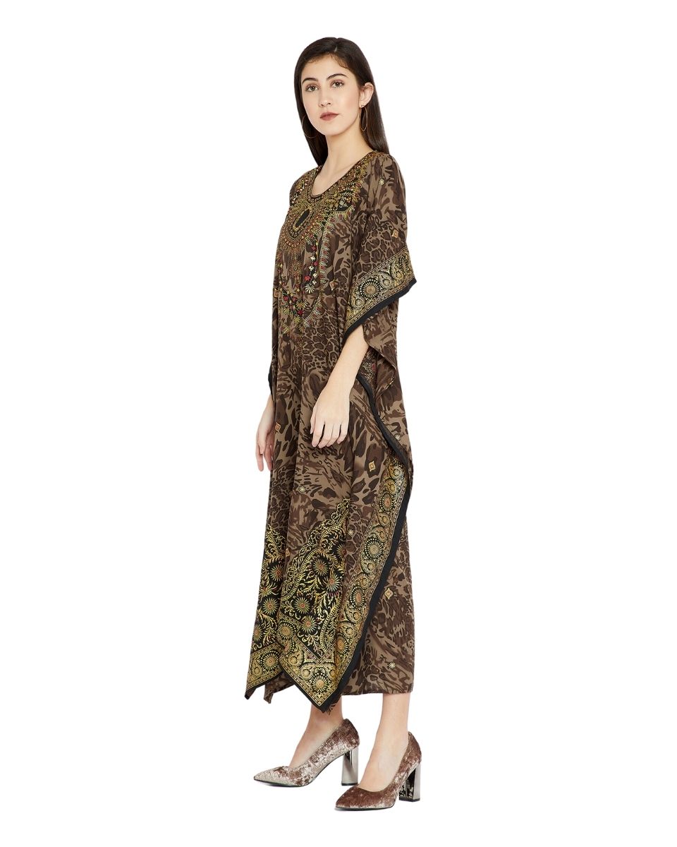 One Size Polyester Long Gown Kaftan For Plus Size Women