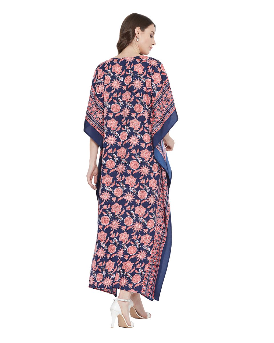 Summer Casual Long Sundress Polyester Kaftan For Plus Size Women