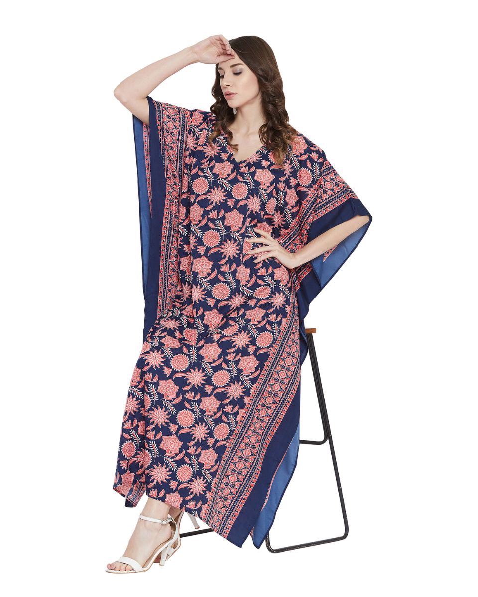 Summer Casual Long Sundress Polyester Kaftan For Plus Size Women