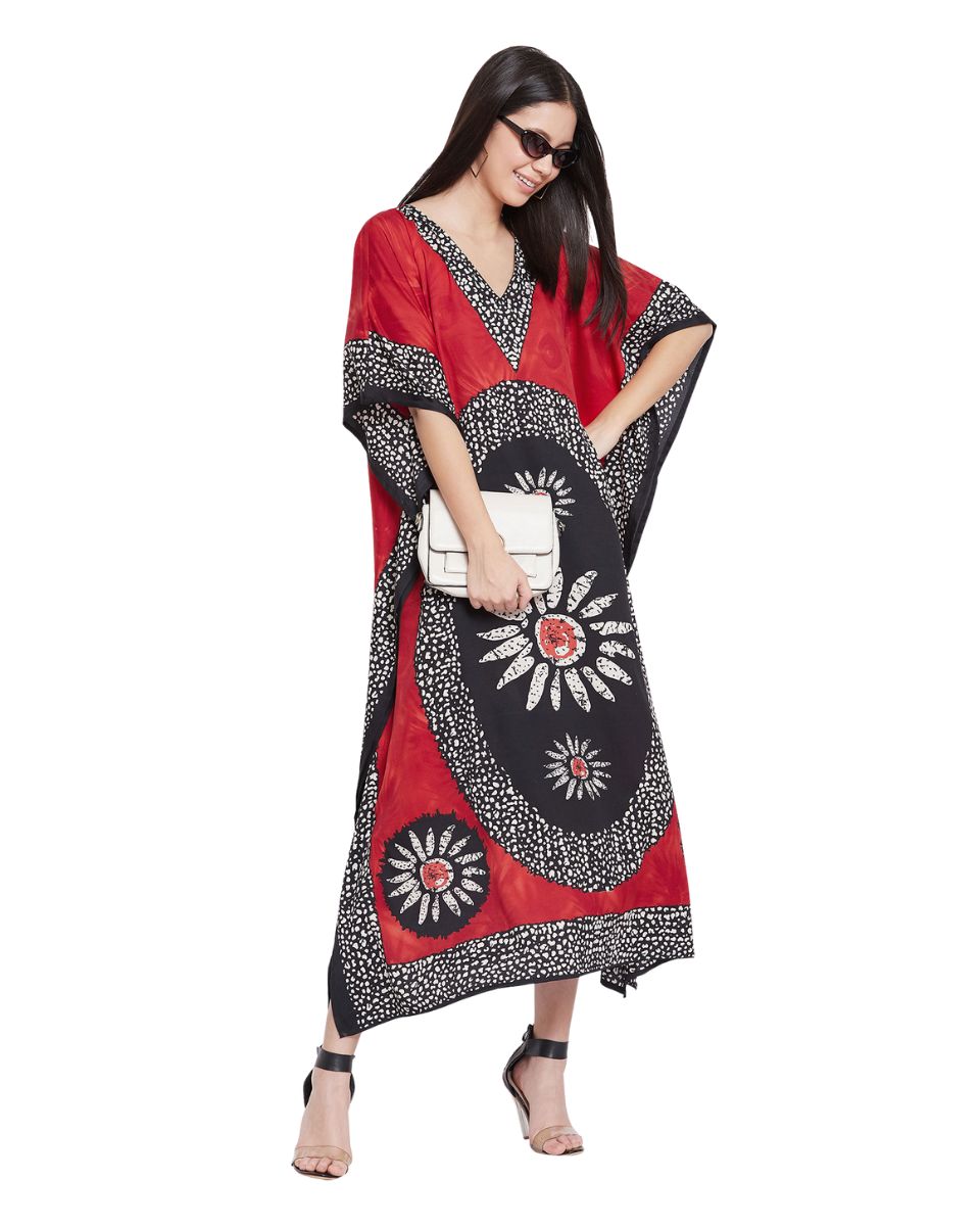 Women Floral Pattern Loose Casual Maxi Dress