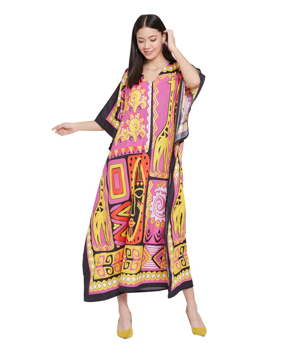 Kimono Sleeve Polyester Kaftan For Beach For Plus Size Women