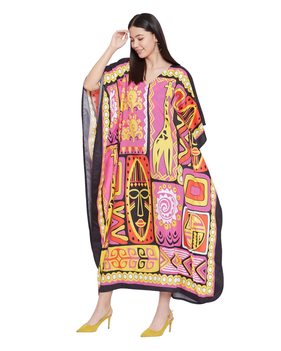 Kimono Sleeve Polyester Kaftan For Beach For Plus Size Women