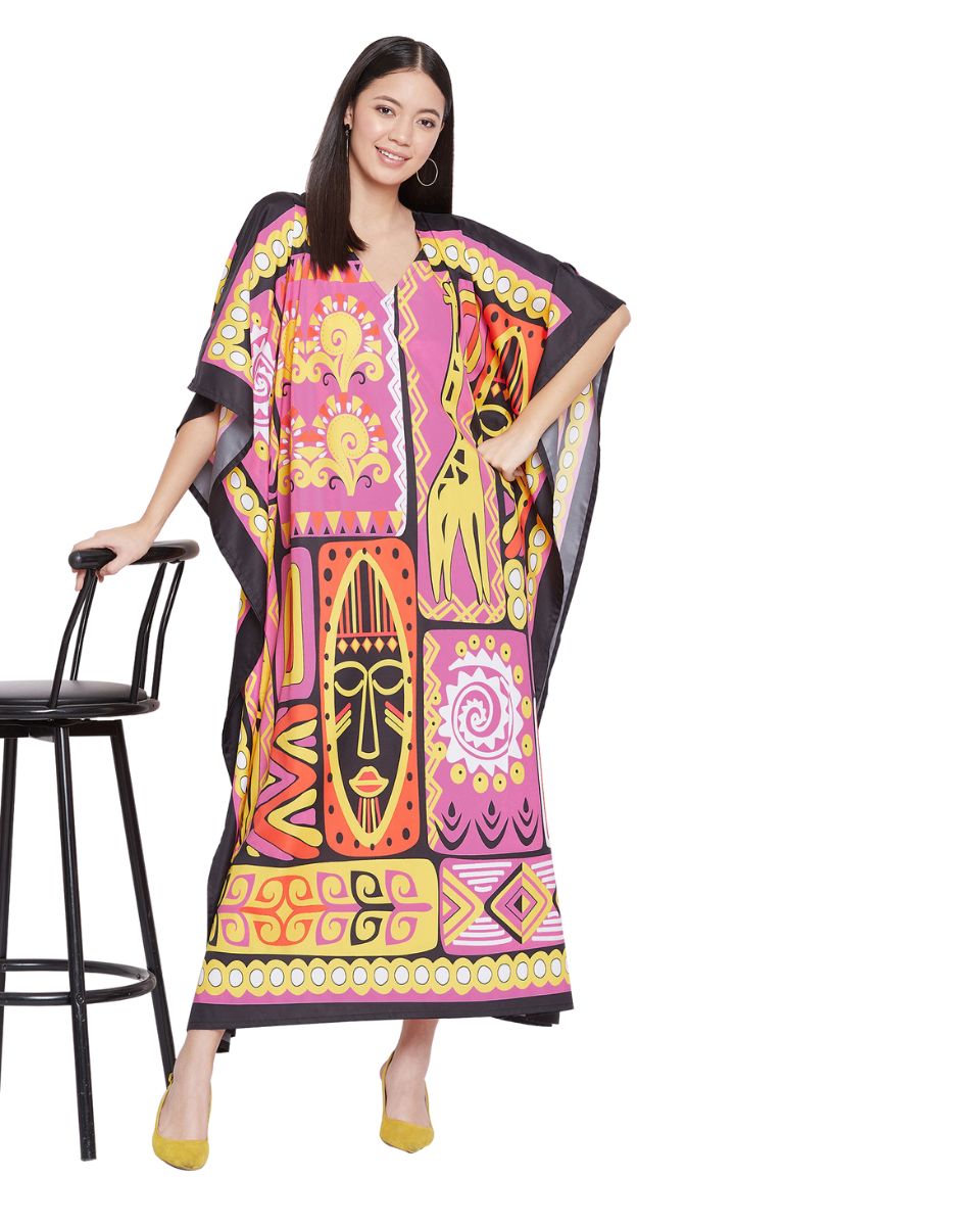 Kimono Sleeve Polyester Kaftan For Beach For Plus Size Women