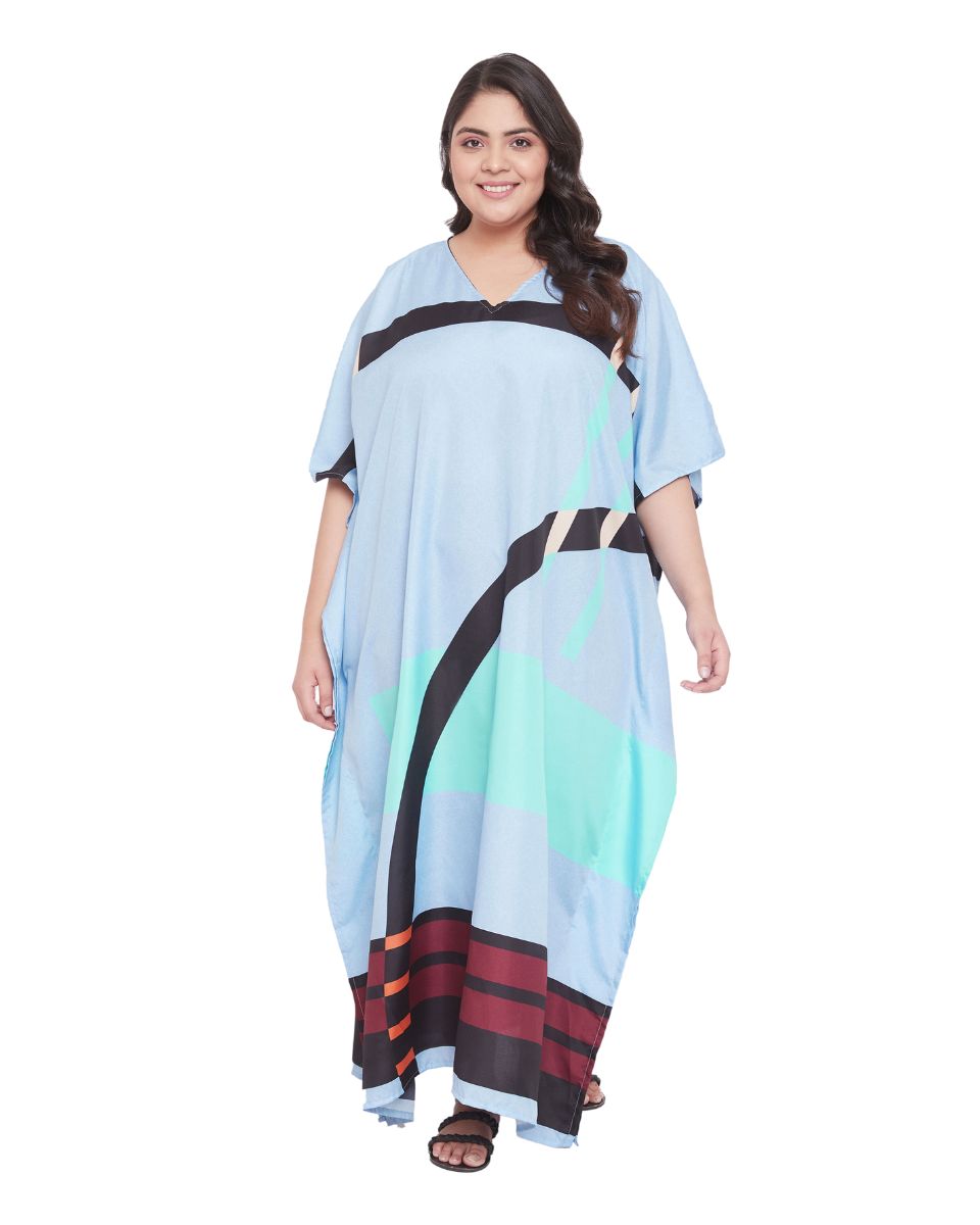 Maxi Plus Size Polyester Kimono Sleeve Gown Caftan For Women