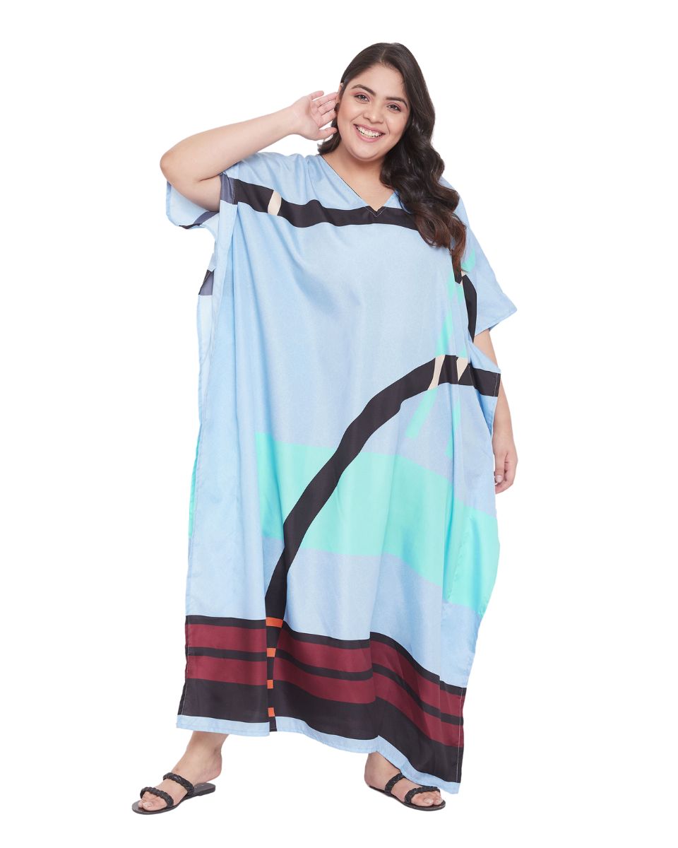 Maxi Plus Size Polyester Kimono Sleeve Gown Caftan For Women