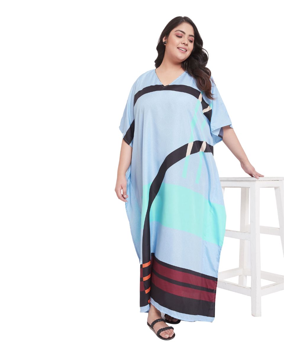 Maxi Plus Size Polyester Kimono Sleeve Gown Caftan For Women