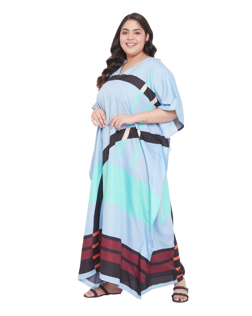 Maxi Plus Size Polyester Kimono Sleeve Gown Caftan For Women