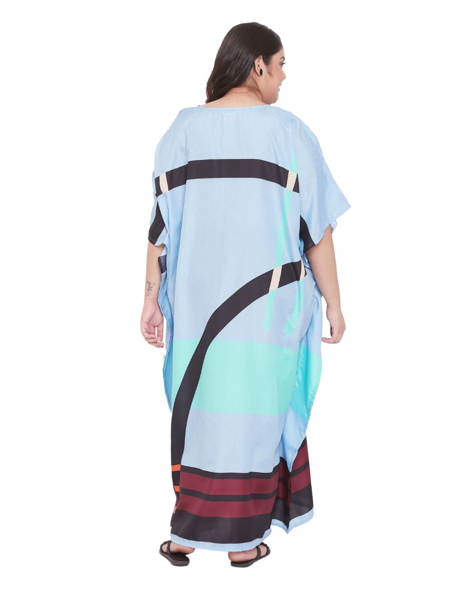 Maxi Plus Size Polyester Kimono Sleeve Gown Caftan For Women