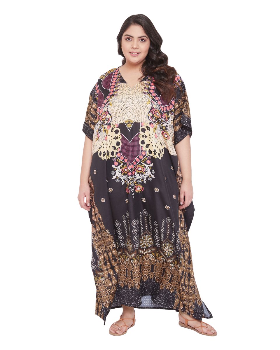 Dress For Women Floral Pattern Plus Size Polyester Kaftan