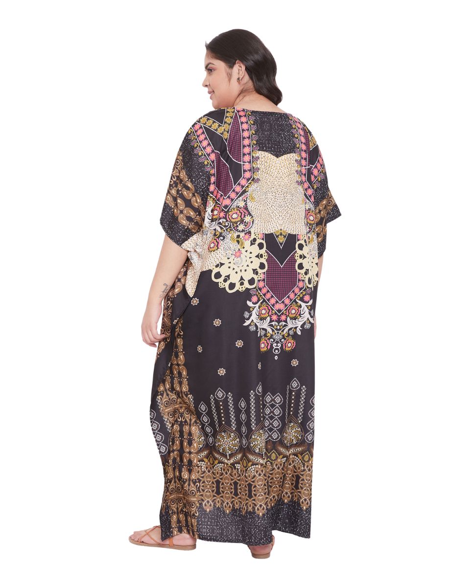 Dress For Women Floral Pattern Plus Size Polyester Kaftan