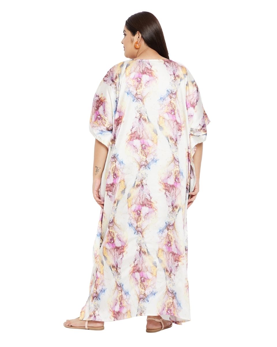 For Women Multicolor Plus Size Kimono Polyester Caftan