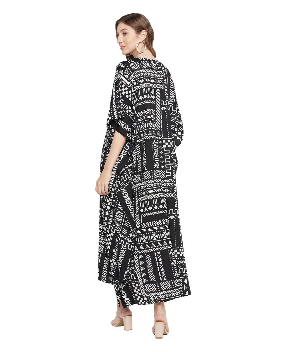 Geometric Print Plus Size Kaftan For Women