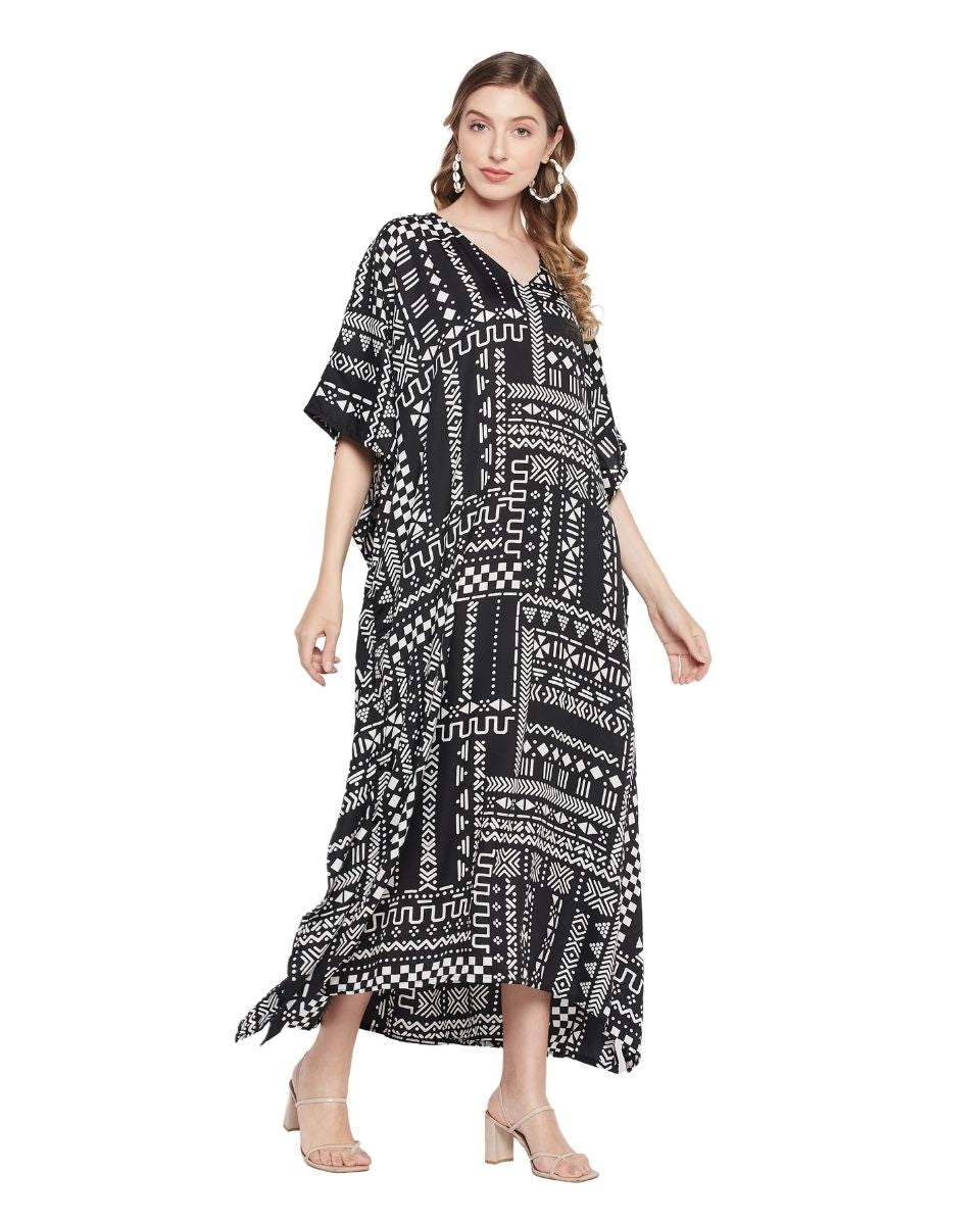 Geometric Print Plus Size Kaftan For Women