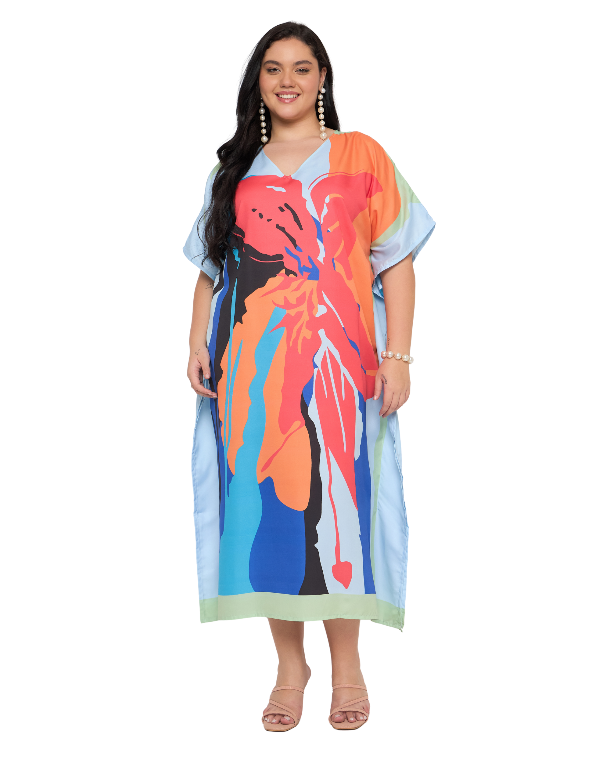 Women Plus Size Kaftan Floral 