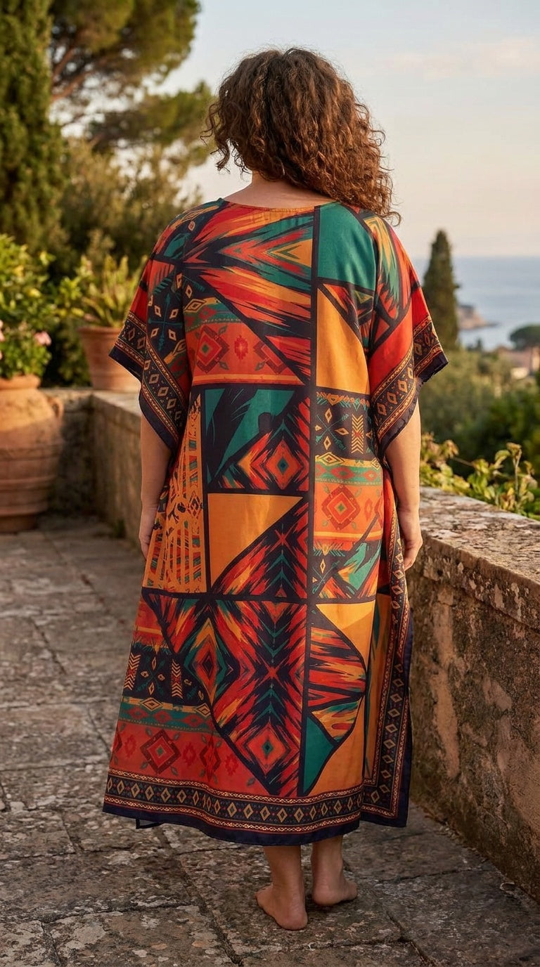 Multicolor Boho Plus Size Kaftan for Women 1X-3X | GypsieBlu