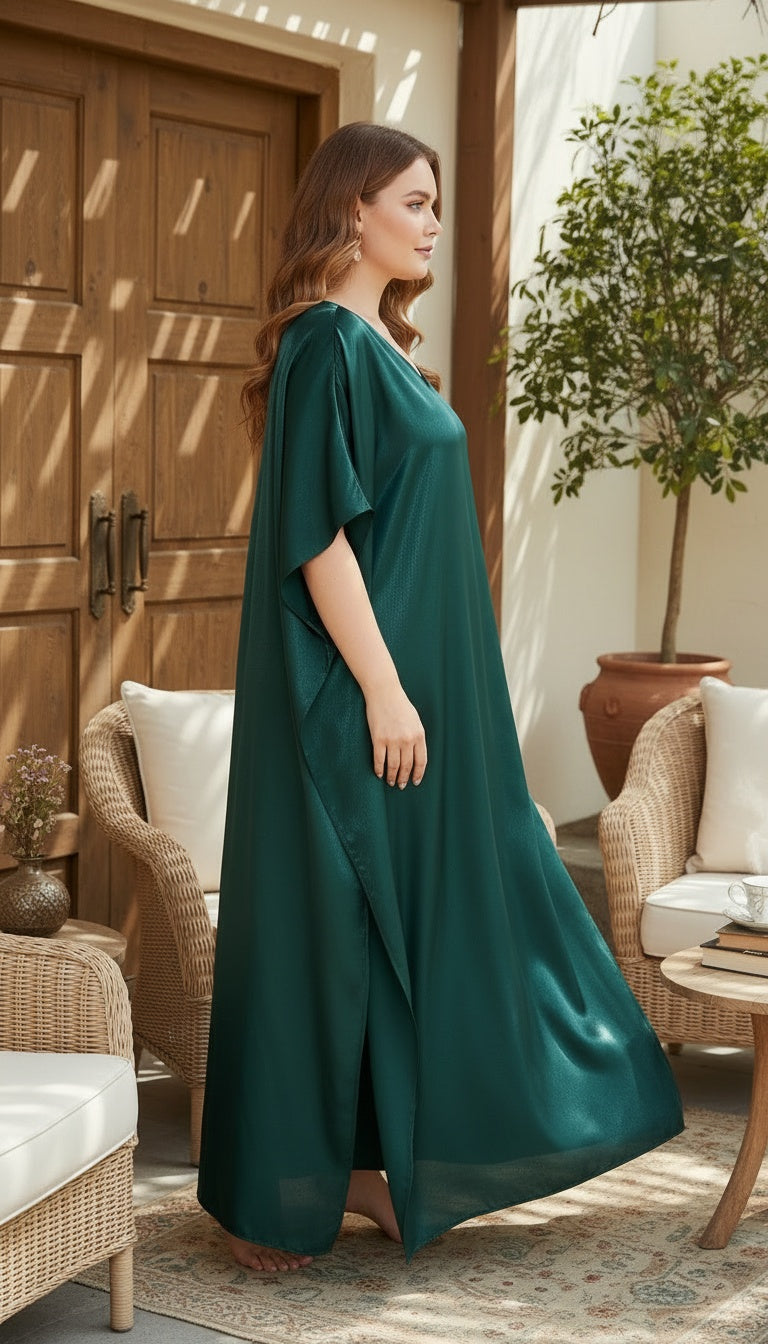 Emerald Green Metallic Kaftan Plus Size Luxury Resort | Gypsie Blu