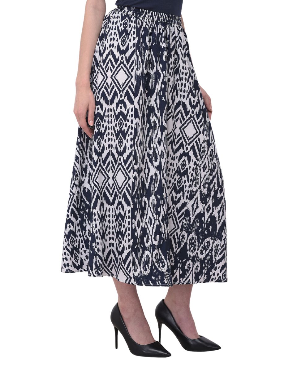 Fashion Micro Polyester Geometric Black Skirt For Women