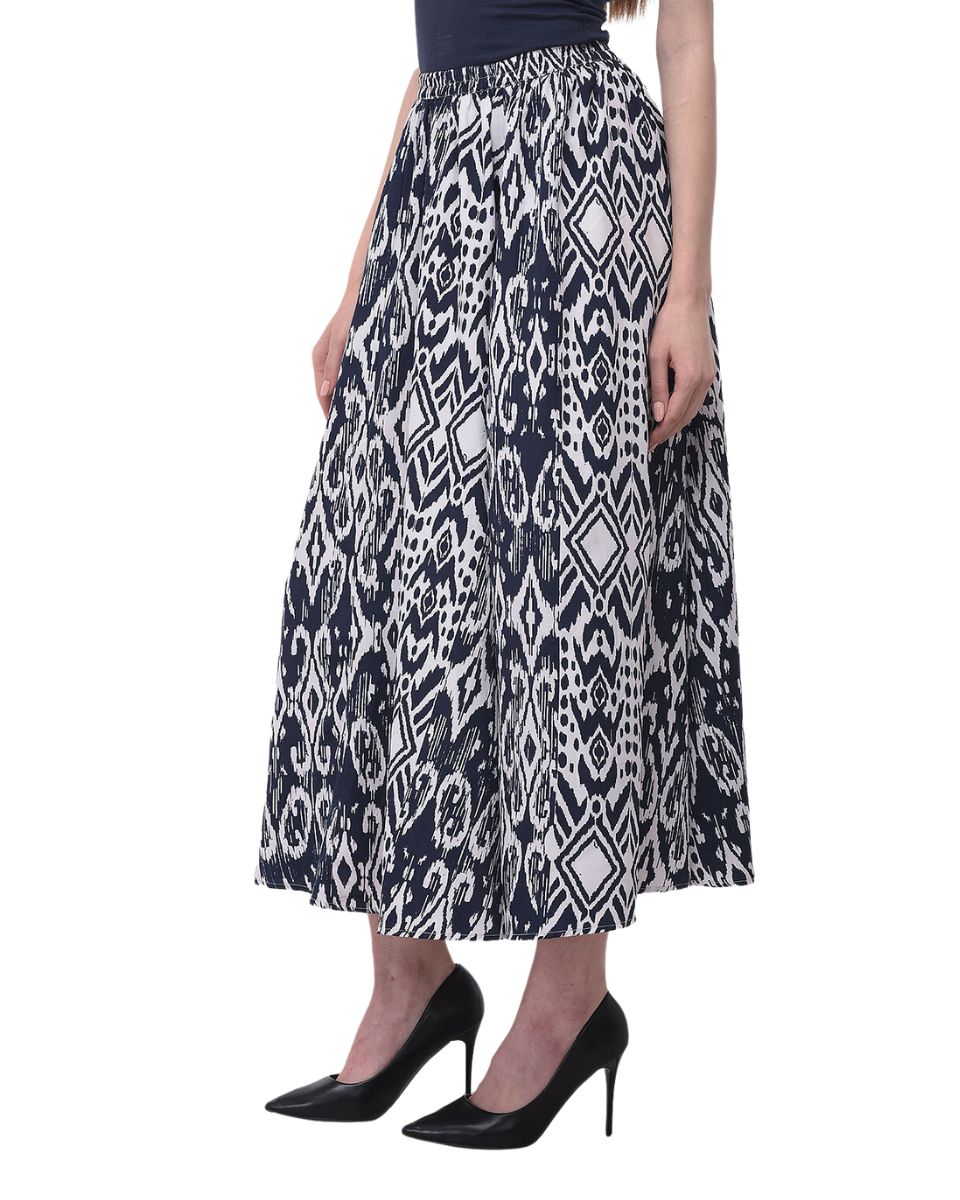 Fashion Micro Polyester Geometric Black Skirt For Women