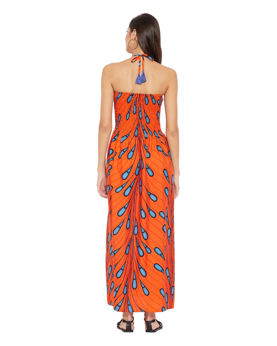 African Ankara Batik Pattern Maxi Tube Dress For Women