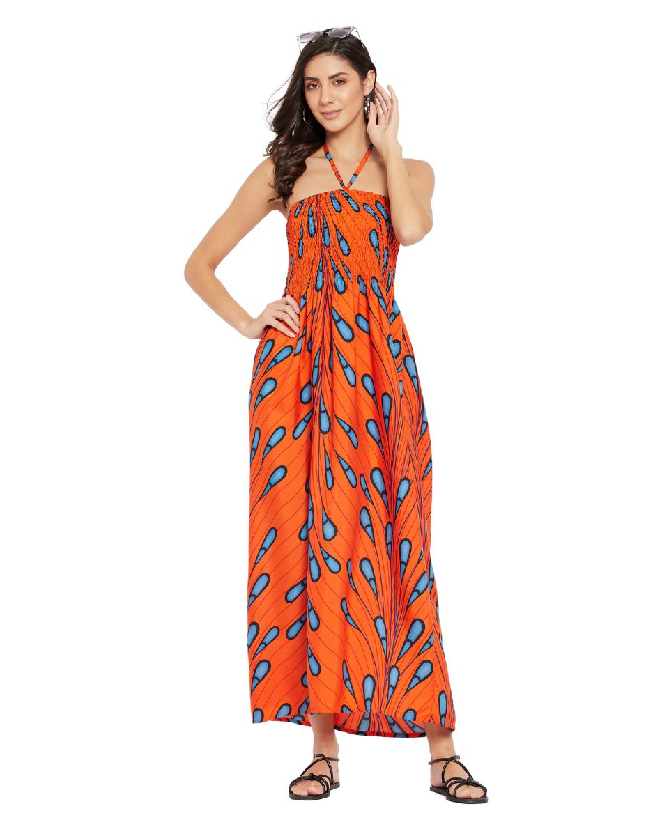 African Ankara Batik Pattern Maxi Tube Dress For Women