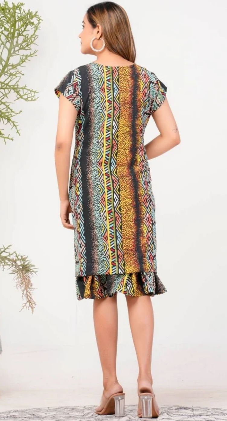Multicolor Chevron Polyester Dress for Women S-XL | GypsieBlu