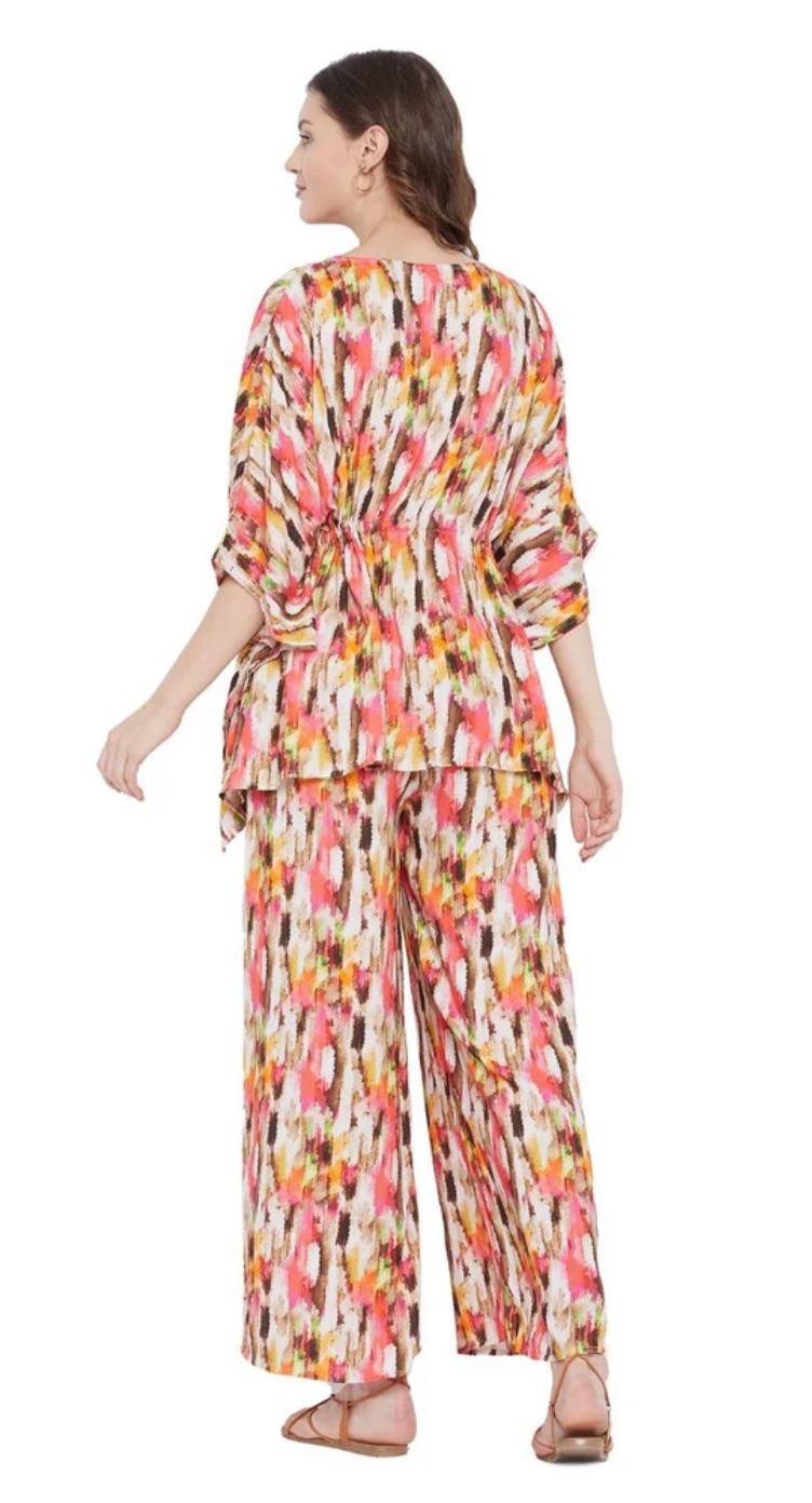 Multicolor Abstract Rayon Co-ord Set for Women S-XL | GypsieBlu