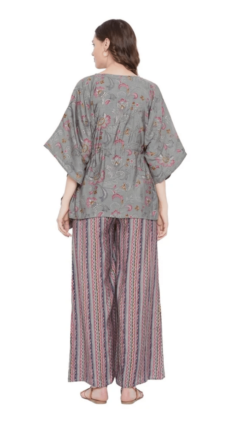 Floral & Chevron Rayon Co-ord Set for Women S-XL | GypsieBlu