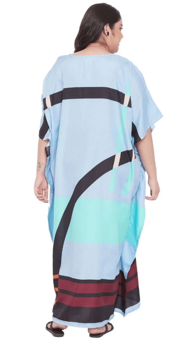 Geometric Abstract Polyester Plus Size Kaftan for Women 1X-3X | GypsieBlu