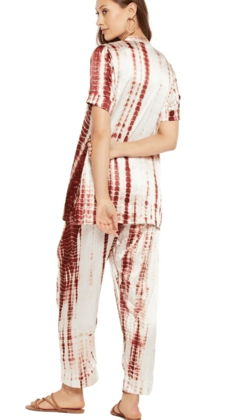 Red Tie Dye Satin Co-ord Set for Women S-XL | GypsieBlu
