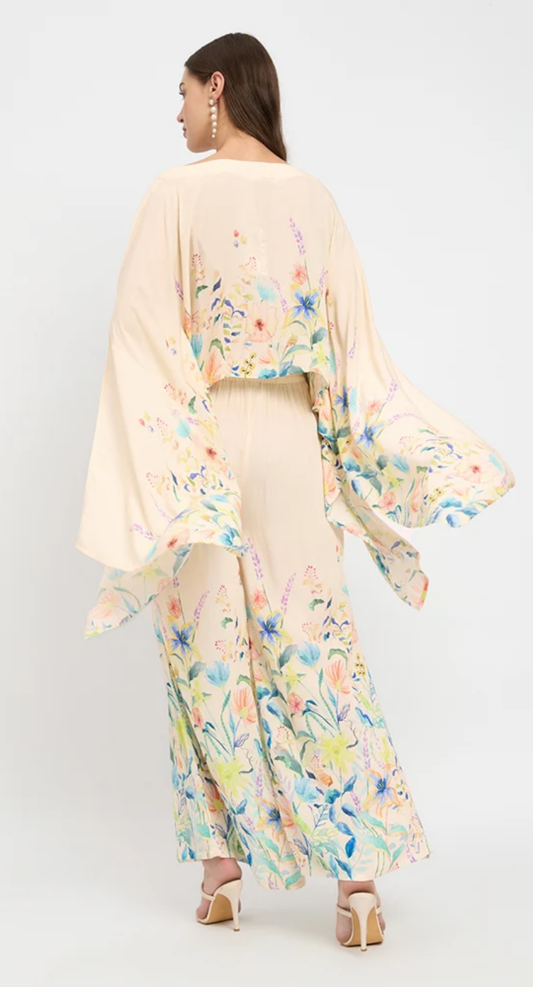 Cream Floral Rayon Co-ord Set for Women S-XL | GypsieBlu