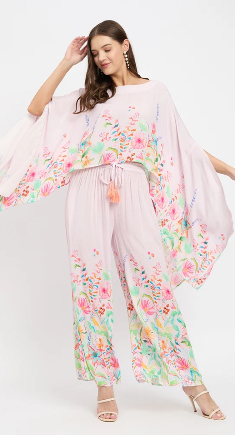 Pink Floral Rayon Co-ord Set for Women S-XL | GypsieBlu
