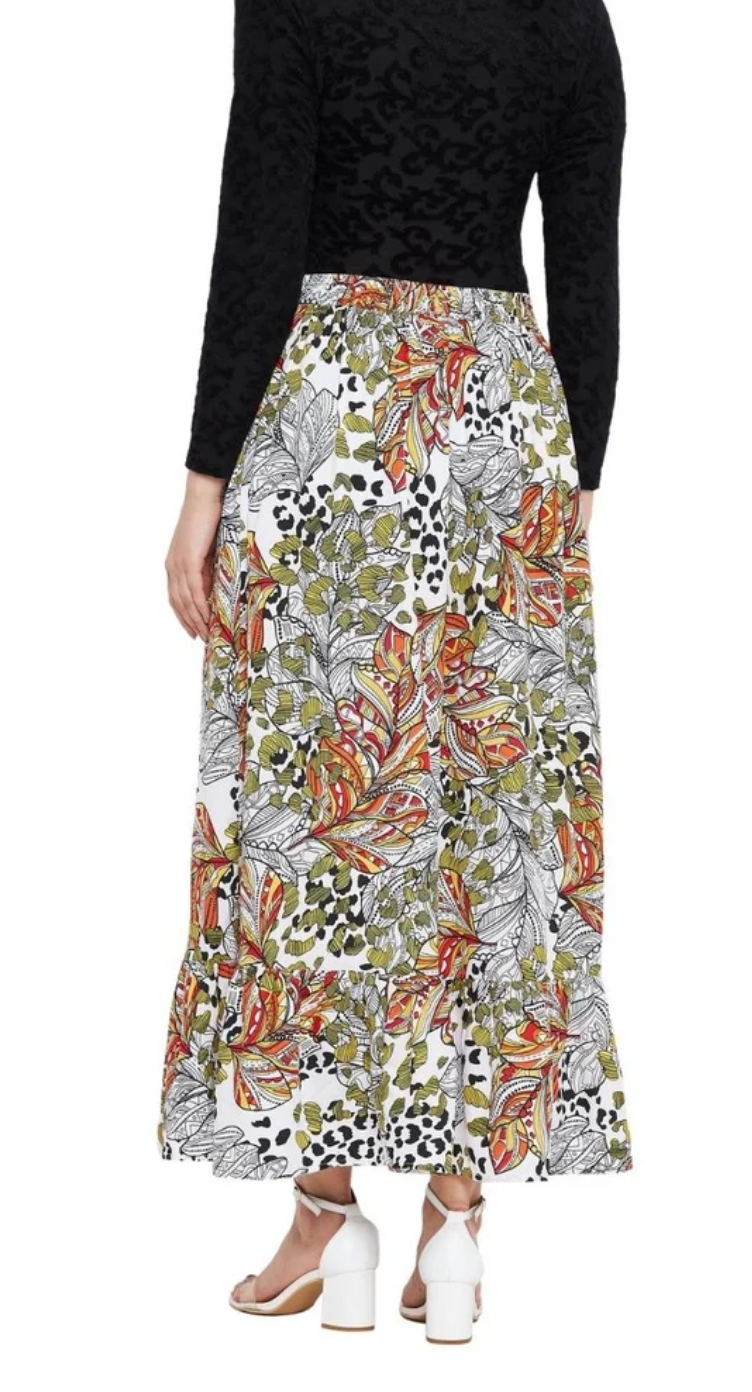 Multicolor Leopard Botanical Polyester Skirt for Women S-XL | GypsieBlu