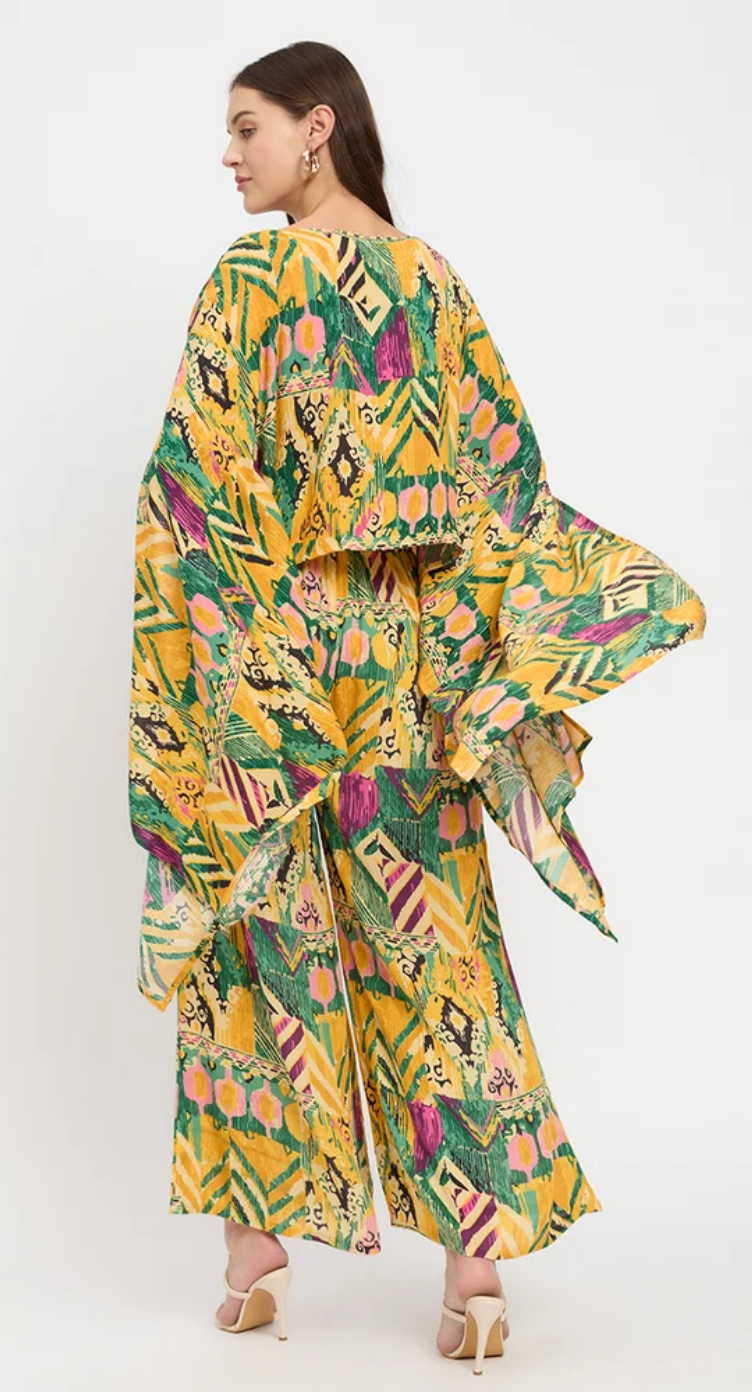Yellow Tropical Rayon Co-ord Set for Women S-XL | GypsieBlu