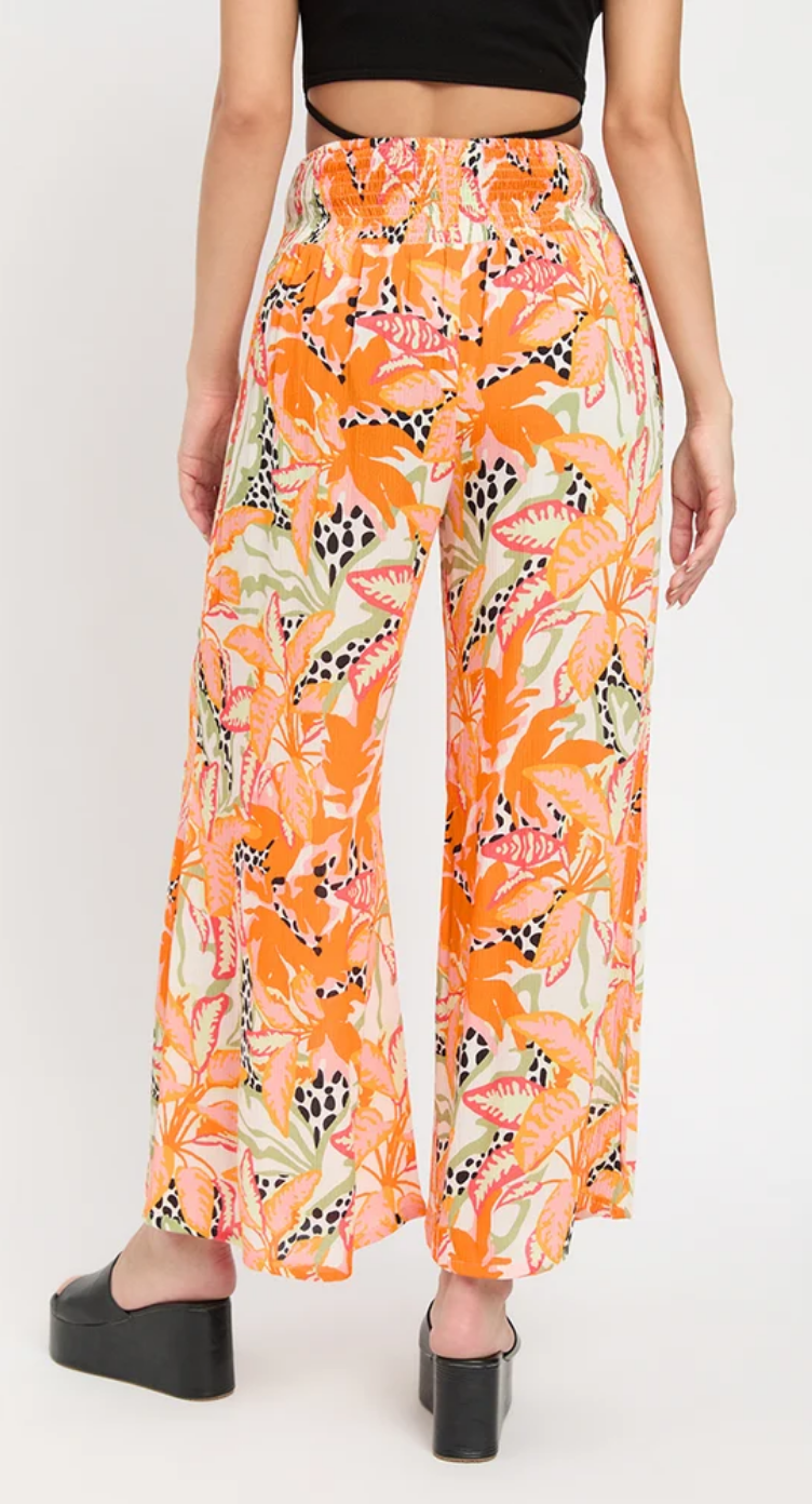 Orange Tropical Rayon Bottom Pants for Women S-XL | GypsieBlu
