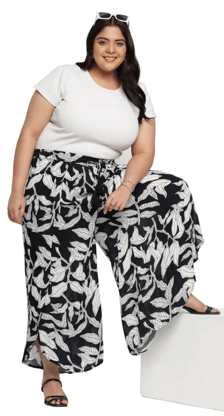 White & Black Rayon Bottom Pants for Women S-XL | GypsieBlu