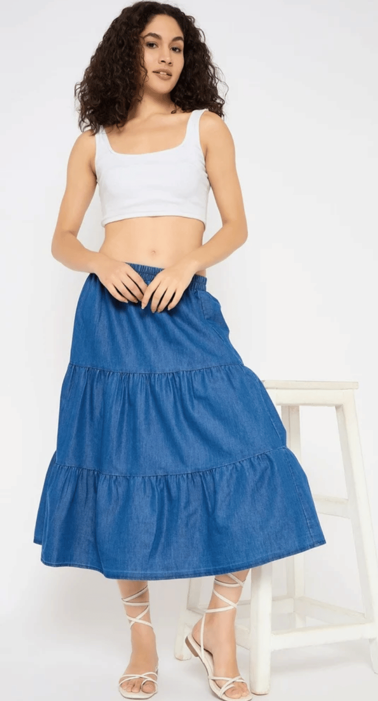 Blue Denim Skirt for Women S-XL | GypsieBlu