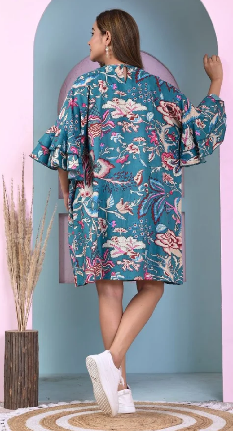 Floral Cotton Plus Size Midi Dress for Women 1X-3X | GypsieBlu
