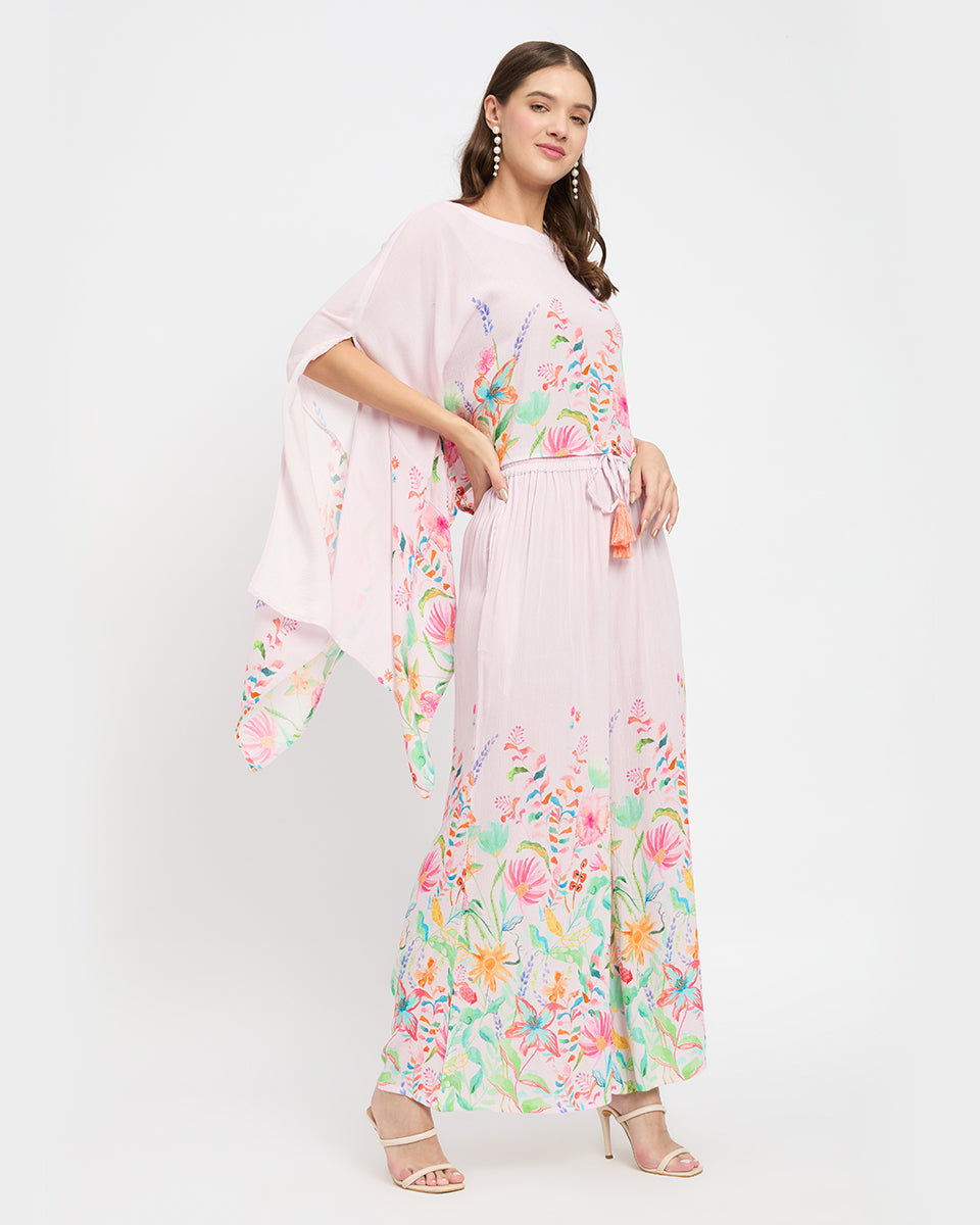 Floral Printed Pink Alluring Rayon Crepe Cord Set For Women