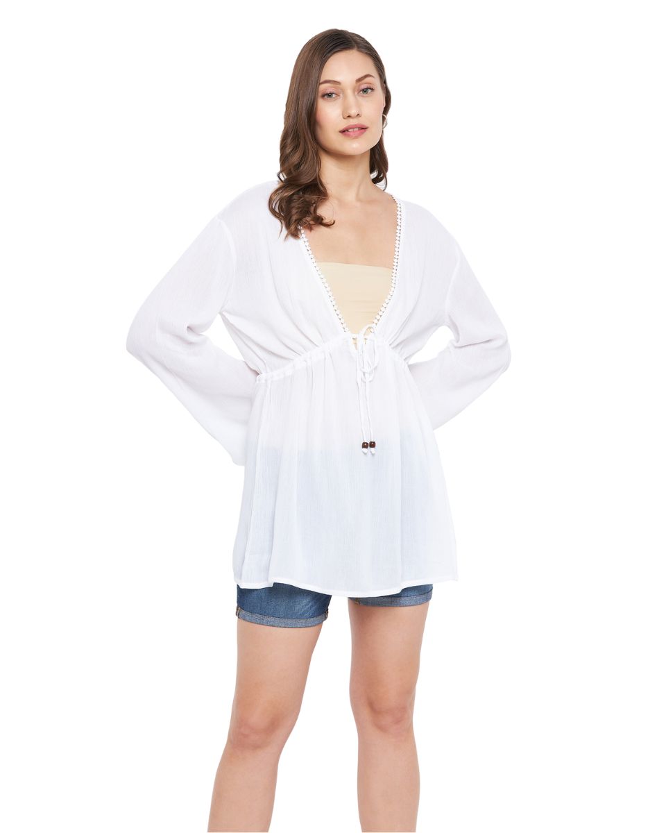 Drawstring tie-up cover-ups
