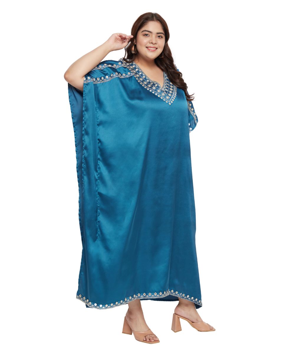 Women's kaftan dress in striking Corsair Blue hue