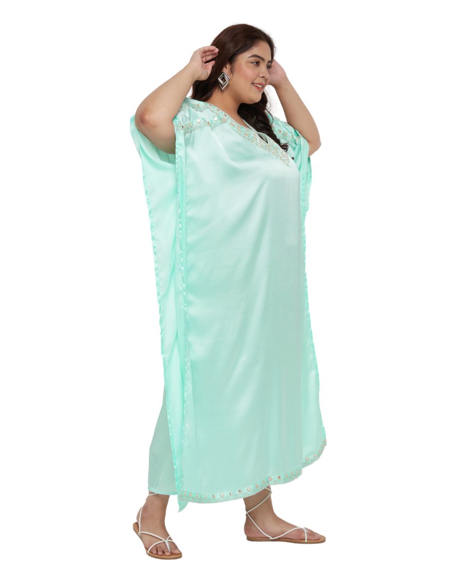 Elegant Green Kaftan Long Dress